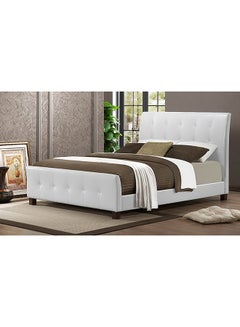 Buy Mildred Contemporary Platform Bed Without Mattress White King in UAE