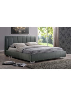 Buy Olson Modern Platform Bed With Mattress Grey King in UAE