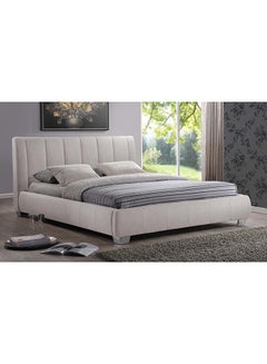 Buy Olson Modish Look Scratch Stain-Resistant Modern Platform King Size Bed Without Mattress Light Beige 200x180cm in UAE