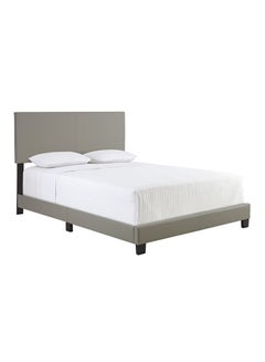 اشتري ZanderPadded PlatformBedWithMattress Grey/White King في الامارات