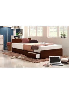 اشتري 3-Drawer Storage Bed With Mattress Brown/White Queen في الامارات