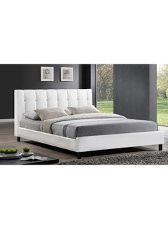 Buy Vino Modern Bed With Mattress White/Grey King in UAE