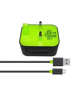 Buy Spot Home Wall Charger With Micro Cable Black/Green in UAE