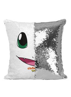 Buy Pokémon Go Game Charmander Sequin Throw Pillow Silver/White/Green 16x16inch in UAE