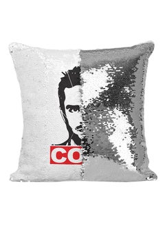 اشتري Cook Jessy Pink Man Sequin Throw Pillow أبيض/أسود/فضي 16x16 بوصة في الامارات