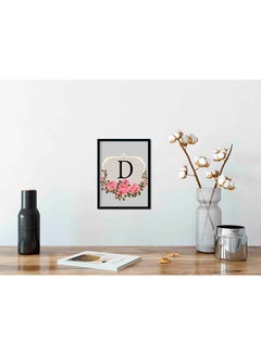 Buy Letter D Wooden Framed Wall Art Painting Multicolour 33x22x2cm in Saudi Arabia