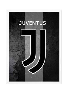 Buy Juventus Printed Wooden Frame Wall Art Painting Black/White in Saudi Arabia