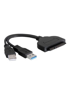 Buy USB 2.0/3.0 To SATA 22 Pin Data Power Adapter Cable For 2.5-Inch HDD Black in UAE