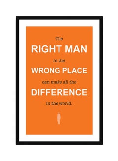 Buy Motivational Quote Wall Poster With Frame Orange/White/Black 30x40cm in UAE