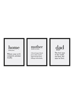 Buy 3-Piece Quote Wall Poster With Frame White/Black 40x60centimeter in UAE