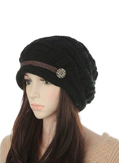 Buy Rageared Baggy Winter Chunky Knit Acrylic Beanie Black/Brown in UAE