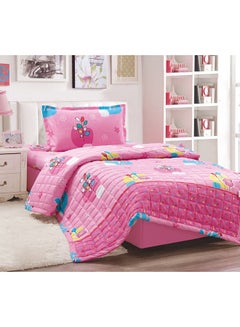 Buy 3-Piece Compressed Comforter Set Pink Single in Saudi Arabia