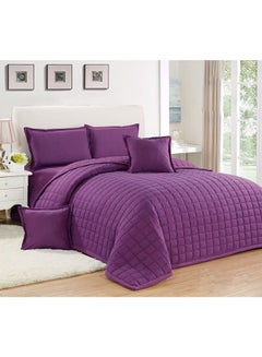 Buy 4-Piece Compressed Comforter Set Microfiber Purple Single Size in Saudi Arabia