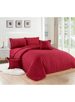 Buy 4-Piece Compressed Comforter Set Microfiber Red Single Size in Saudi Arabia