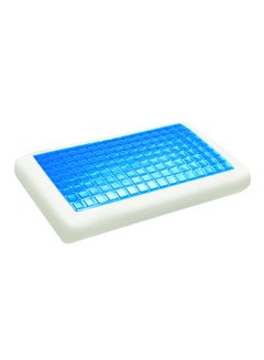 Buy Memory Foam Pillow Microfiber White/Blue 40x70centimeter in Saudi Arabia