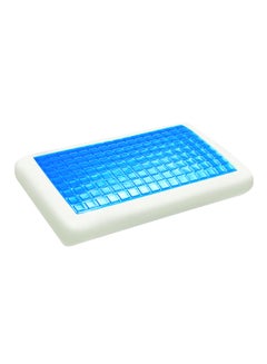 Buy Memory Foam Pillow Microfiber White/Blue 40x70centimeter in UAE