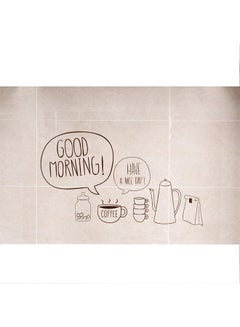 Buy Good Morning Kitchen Wall Sticker Brown 60x90centimeter in UAE