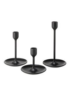 اشتري Set Of 3 Candlesticks Black في الامارات