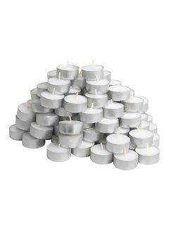 Buy 100-Piece Non-Scented Small Candle Silver in Saudi Arabia