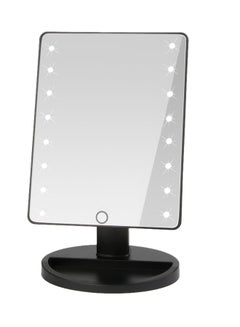 اشتري مرآة مستحضرات التجميل بشاشة تعمل باللمس وقابلة للتعديل بزاوية دوران 180 درجة أسود في الامارات