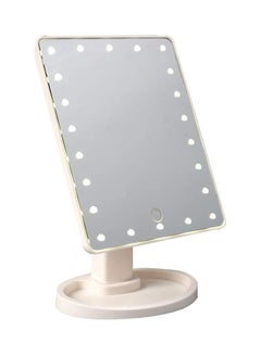 اشتري مرآة مستحضرات تجميل بـ 20 مصباح LED يعملون بمستشعر باللمس أبيض في السعودية