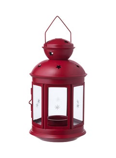 Buy Ramadan Candle Lantern Red 21X12cm in Saudi Arabia