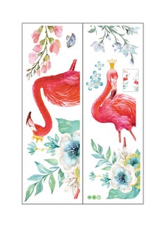 Buy Removable Flamingo Wall Sticker Multicolour 30x90centimeter in Saudi Arabia