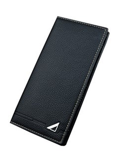 Buy Long Designer Business Leather Wallet Black in Saudi Arabia