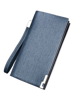 Buy Zip Around Long Leather Wallet Blue in UAE