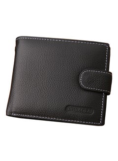 Buy Bi-Fold Leather Wallet Black in Saudi Arabia