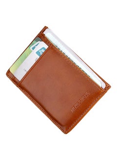 اشتري Sleek Synthetic Leather Card Case Coffee Brown في السعودية