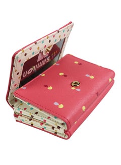 Buy Trifold PU Leather Wallet Pink/Cream in UAE