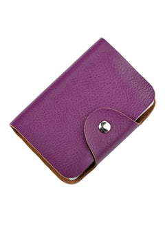 Buy Business Card Holder Synthetic Leather Card Case With 26 Card Slots Purple in Saudi Arabia