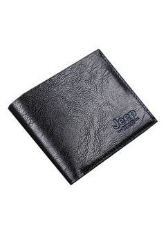 Buy Short Bifold Synthetic Leather Wallet With Credit Card Holder Black in Saudi Arabia