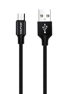 اشتري كابل شحن ومزامنة البيانات بمنفذ Micro USB أسود 1 متر في السعودية