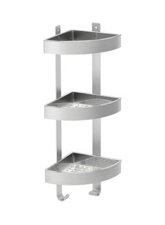 Buy Corner Wall Shelf Unit Silver 26x19x58centimeter in Saudi Arabia