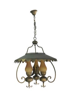 Buy Glass Chandelier Matte Gold 55x70cm in UAE