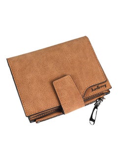 Buy Small Trifold Card Holder Wallet Brown in Saudi Arabia