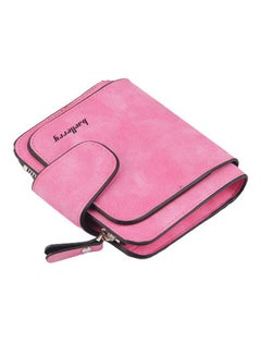 Buy Zipper Closure Coin And Card Wallet Pink in UAE