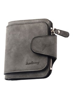 Buy Zipper Closure Coin And Card Wallet Grey in UAE