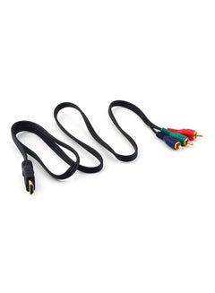 اشتري كابل توصيل مكون فيدو من HDMI إلى 3RCA أسود في الامارات