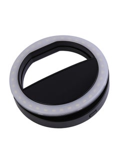 Buy Portable Selfie Light Ring Clip LED Flash Black/Grey in UAE