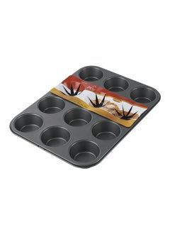 Buy 12-Cups Mini Muffin Pan Dark Grey in Saudi Arabia