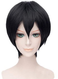 Buy Short Straight Hair Wig Black in Saudi Arabia