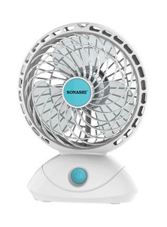 Buy Rechargeable Mini Fan SRF-015 White/Blue in UAE