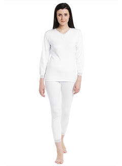 Buy 2-Piece Full Body Thermal Set White in UAE