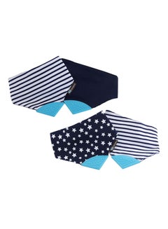 Buy Pack Of 2 Bibs, Reversible Teethering Bibs, Baby Boys And Girls Bibs For Drooling And Teething, Super Absorbent Bibs, Baby Shower Gifts, 3-24Months, Stars And Strips-Navy Blue in UAE