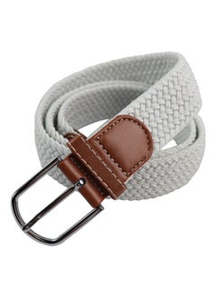 Buy Stretch Webbed Belt White/Brown in Saudi Arabia