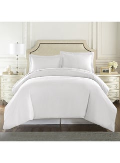 Buy 3-Piece Duvet Set cotton White in UAE