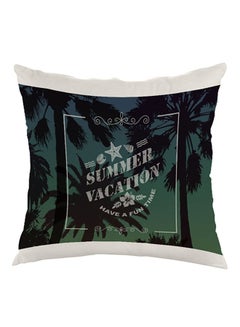 Buy Summer Vacation Printed Pillow White/Blue/Green 40x40cm in Egypt